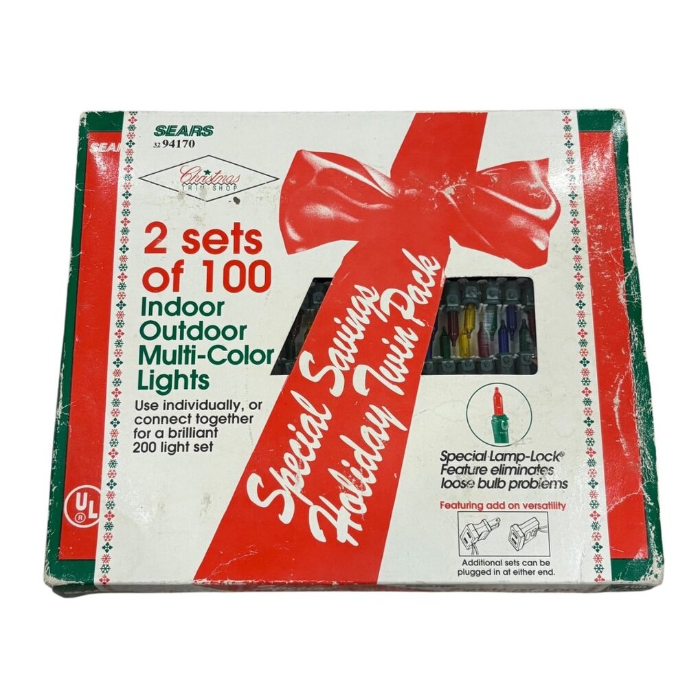 Sears Special Savings Holiday Twin Pack Indoor Outdoor Multi-Color Lights 100-Co